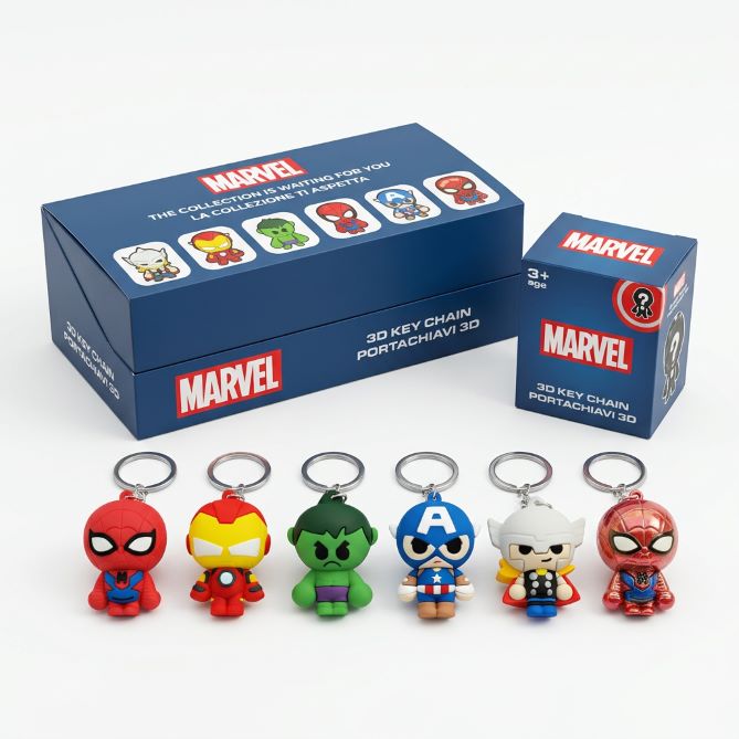 MARVEL Portachiavi 3D 6cm In Blind Box (x cm) In espo da pz 6ass..x…x